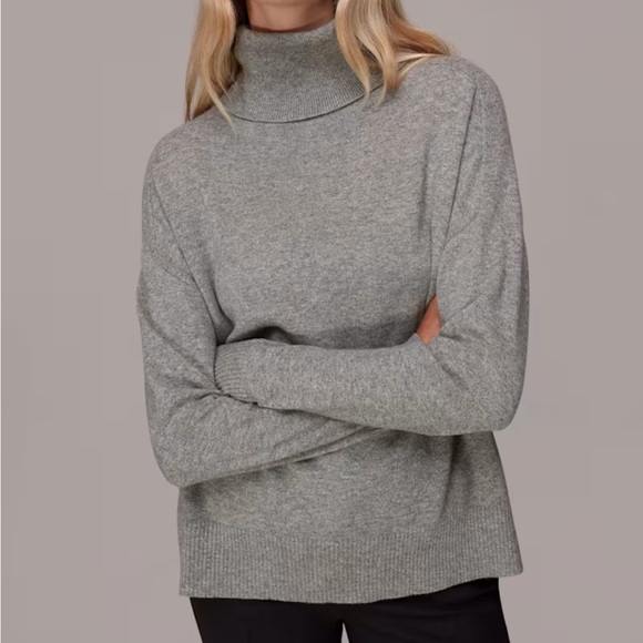 Whistles Grey Turtleneck Sweater Medium - Picture 1 of 9